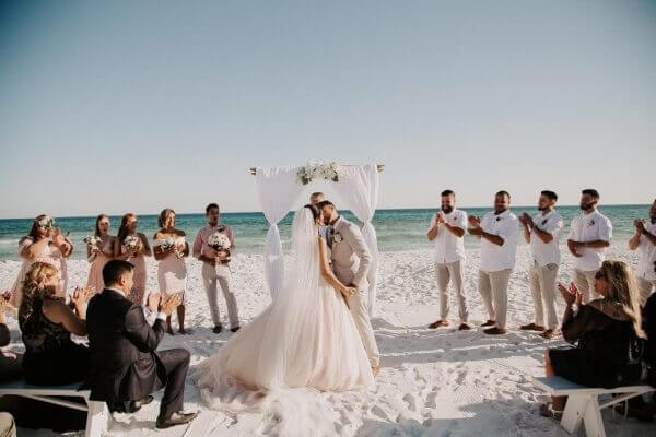 destin beach weddings avi manny wide altar